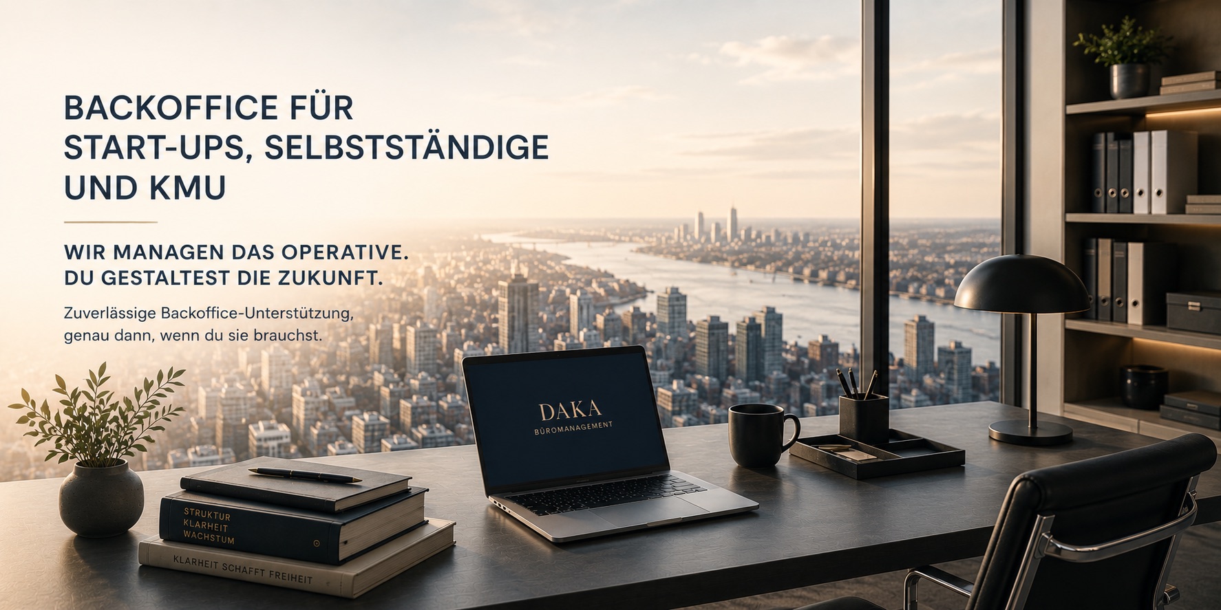 DAKA Büromanagement – Backoffice für Start-ups, Selbstständige und KMU. Wir managen das Operative. Du gestaltest die Zukunft. Zuverlässige Backoffice-Unterstützung, genau dann, wenn du sie brauchst.